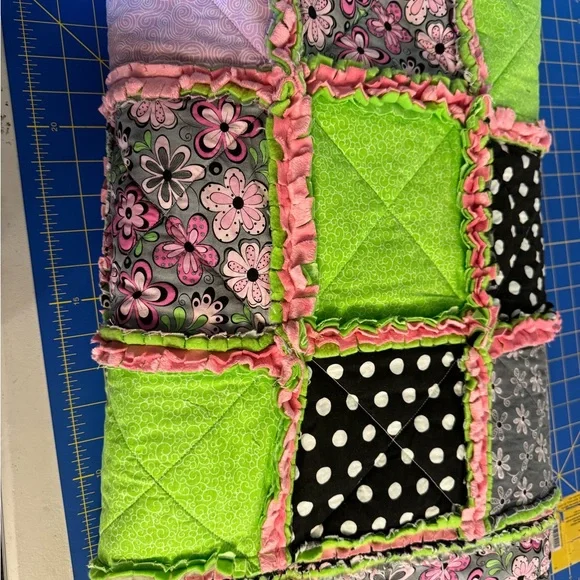 Handmade Rag Quilt for you Special Little Girl - Picture 3 of 4